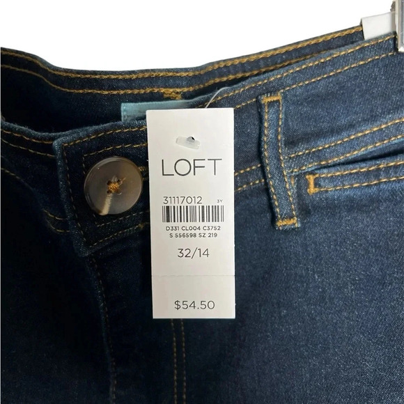 LOFT Welt Pocket Denim Shorts in Refined Dark Indigo Wash Size 32/14 - Picture 3 of 4